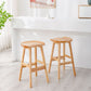 Contemporary Rubberwood Home Stool Solid Wood Backless Barstool
