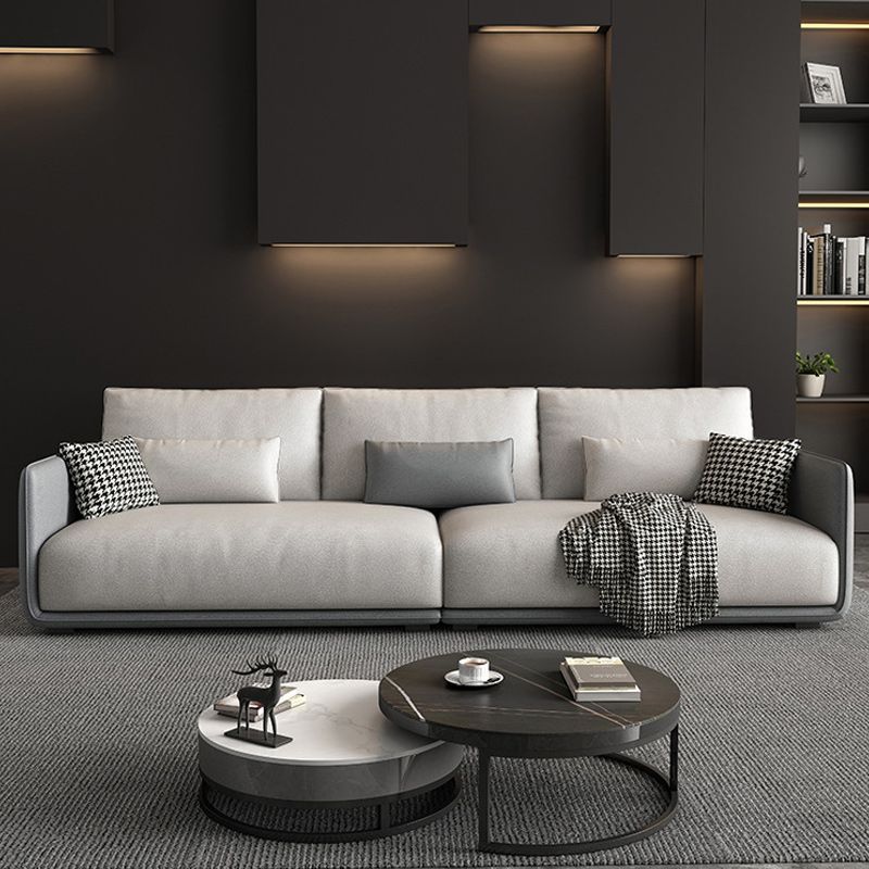 Living Room Contemporary Light-grey Standard Tuxedo Arm Sofa Chaise Clearhalo 'furn' 'furn_sofas' 'Furniture' 'furniture_sofas' 'kitchen' 'kitchen_sofas' 'Living Room Furniture' 'Sofa' 'sofas' 1200x1200_2898b262-ae34-41a9-bf9e-48aed064ae16