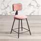 Contemporary Counter Bar Stool Backrest Velvet Bar Stool with Footrest, Iron Base Clearhalo 'Bar Furniture' 'Bar Stools' 'bar_stools' 'furn' 'furn_bar_stools' 'furniture_bar_stools' 'Kitchen & Dining Furniture' 'kitchen&dining_furn' 'kitchen' 'kitchen_furn' Furniture' 1200x1200_289bccac-0de1-4415-9184-caaad87f5a7b