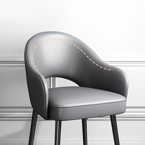 Glam Metal Dining Arm Chair Open Back Single Dining Side Chair for Restaurant Clearhalo ' kitchen&dining_furn' 'Dining Chairs' 'Dining Tables & Seating' 'dining_chair' 'furn' 'furn_dining_chair' 'Furniture' 'furniture_dining_chair' 'Kitchen & Dining Furniture' 'kitchen' 1200x1200_289bce3a-29a2-4e21-ad56-3565d08497ba