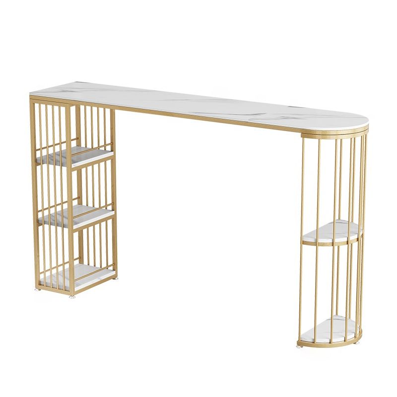 Tavolo da bar per bistrot doppio piedistallo glam con barra top/dinette in pietra di stoccaggio