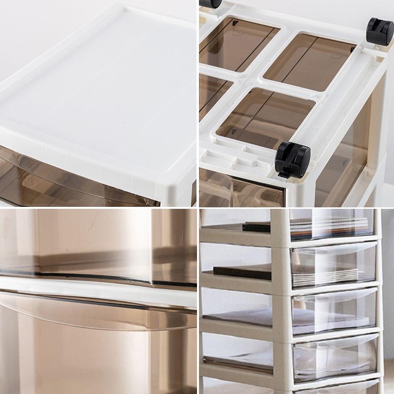 Mobile moderno per file acrilico in plastica in plastica mobile in acrilico con ruote