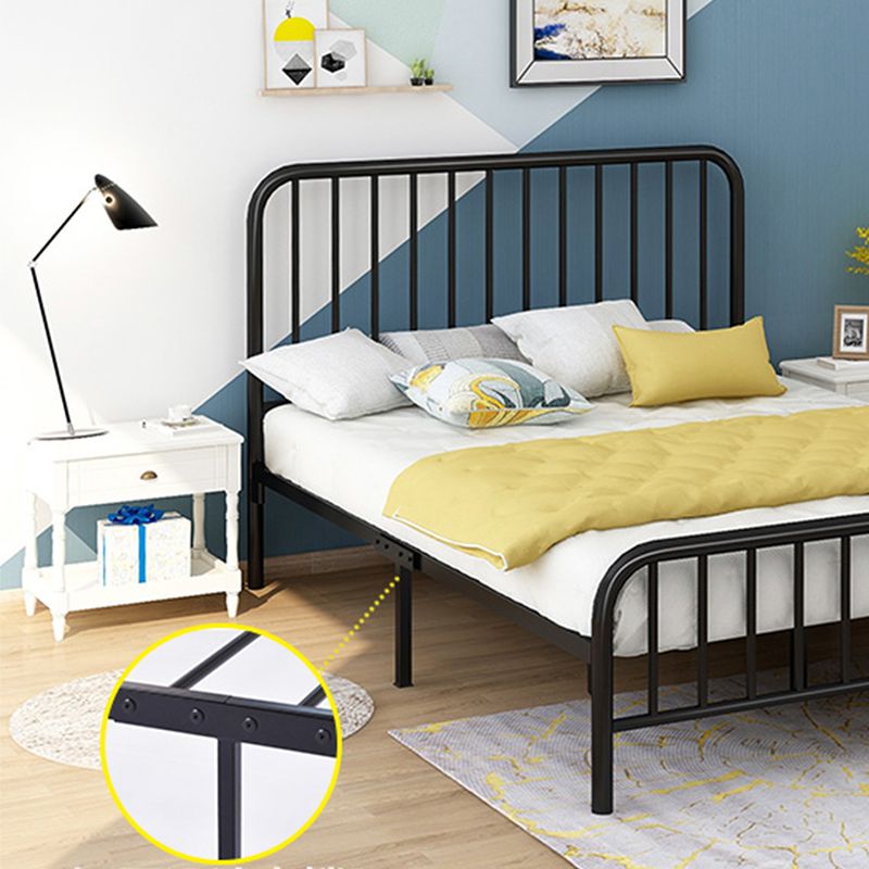 Modern Metal Headboard Bed Frame Rectangular Bed with Metal Legs