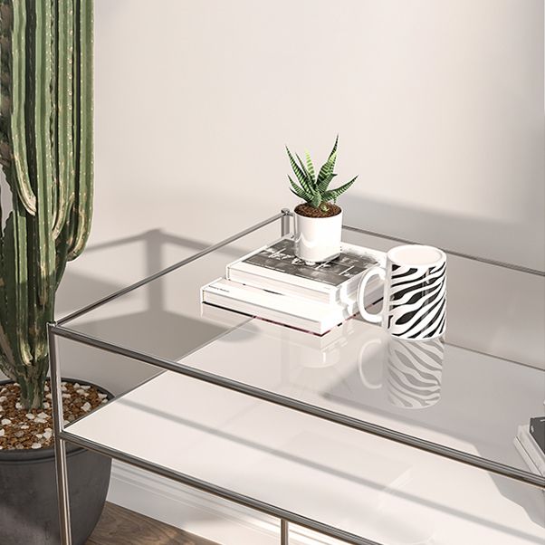 Scrivania di scrittura rettangolare contemporanea vetro a forma di ufficio da ufficio