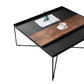 Rectangular/square Cross Table Base Metal Mid-century Modern Style Coffee Table