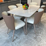 Traditional Luxury Rectangle Dining Table Stone Top Table for Home Clearhalo 'Dining Tables & Seating' 'Dining Tables' 'dining_table' 'furn' 'furn_dining_table' 'Furniture' 'Kitchen & Dining Furniture' 1200x1200_28a125be-34b9-4c49-8887-aa85a15dce09