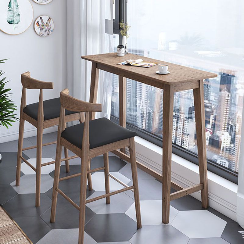 Industrial Style Natural Wood Bar Table Rectangle Top Indoor 41.34"H Bistro Table Clearhalo 'Bar Furniture' 'Bar Tables' 'bar_tables' 'furn' 'furn_bar_tables' 'Furniture' 'furniture_bar_tables' 'Kitchen & Dining Furniture' 'kitchen&dining_furn' 'kitchen' 1200x1200_28a281c7-5b34-4cb0-bcb1-c694233f88be