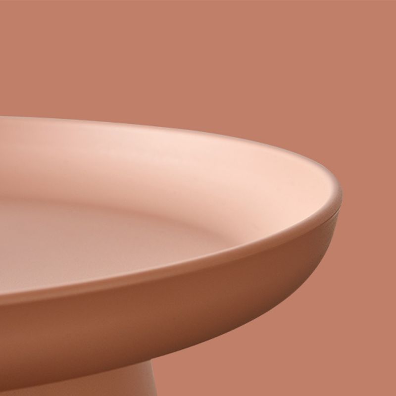 Round Pedestal 1 Coffee Table in Macaroon,  Modern Plastic Table
