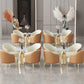 Glam Round Dining Table Set 1/5 Pieces Dinette Set with White Stone Top Clearhalo 'Dining Room Sets' 'Dining Tables & Seating' 'dining_room_set' 'furn' 'furn_dining_room_set' 'Furniture' 'Kitchen & Dining Furniture' 1200x1200_28a2cfa4-7b08-4ce6-af6d-6dc272dcdfe7