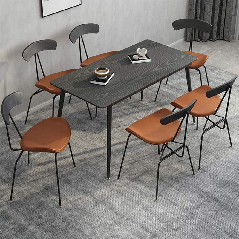 Industrial Open Back Armless Dining Chairs Leather Dining Side Chair Clearhalo ' kitchen&dining_furn' 'Dining Chairs' 'Dining Tables & Seating' 'dining_chair' 'Furniture' 'furniture_dining_chair' 'Kitchen & Dining Furniture' 'kitchen' 1200x1200_28a438d5-2af0-40c5-8be0-020d404ea635