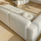 Scandinavian Style Upholstered Velvet Square Arm Chaise in White