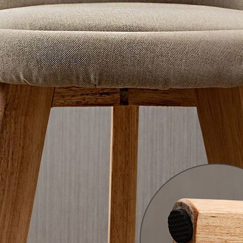 Industrial Armless Backrest Counter Stool Wood Cafe Bar Stool with Cushion and Pedal