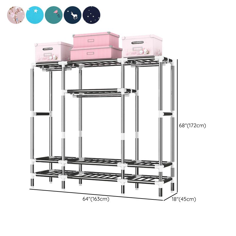 Armoire d'armoire en acier avec étagères Armoire de garde-robe moderne avec tiroir