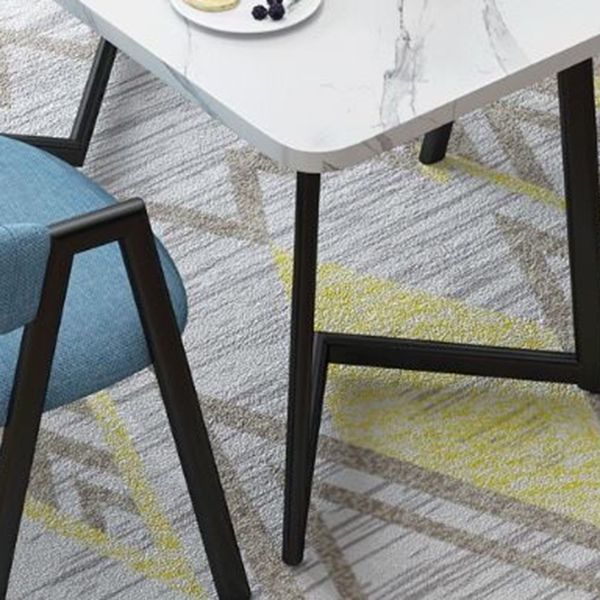 Hedendaagse rechthoekige houten eettafel met zwarte dubbele voetstuk