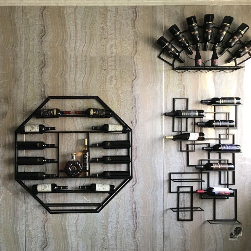 Industrial Wall Mounted Bottle Wine Rack Metal Wine Rack Bottle in Brass