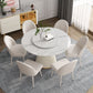 Round Stone Dining Site Table Traditional Luxury Pedestal Casual Furniture Clearhalo ' dining_table' 'Dining Tables & Seating' 'Dining Tables' 'furn' 'furn_dining_table' 'Furniture' 'furniture_dining_table' 'Kitchen & Dining Furniture' 'kitchen&dining_furn' 'kitchen' 'kitchen_dining_table' 1200x1200_28a79447-2cae-404d-98ae-54359c24bc26