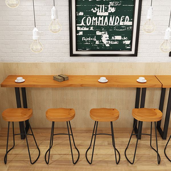 Rectangle Pine Wood Top Bar Table Industrial Bar Table with Double Pedestal Clearhalo 'Bar Furniture' 'Bar Tables' 'bar_tables' 'furn' 'furn_bar_tables' 'Furniture' 'Kitchen & Dining Furniture' 1200x1200_28a7d59c-bfa3-44de-9eca-579d581651e6