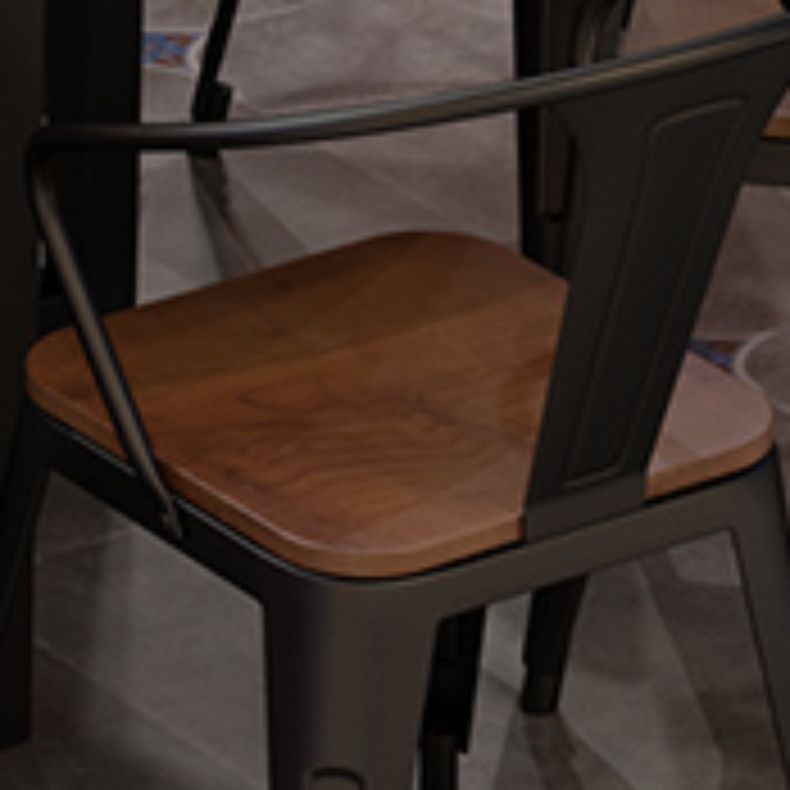 Solid Wood Dining Chairs Contemporary Arm Chairs with Metal Base Clearhalo 'Dining Chairs' 'Dining Tables & Seating' 'dining_chair' 'furn' 'furn_dining_chair' 'Furniture' 'Kitchen & Dining Furniture' 1200x1200_28a883da-c0de-4aad-91cc-813909030cc3