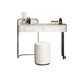 Modern Simple 2-Drawer Vanity Table Stone Top Dressing Table in White with Stool