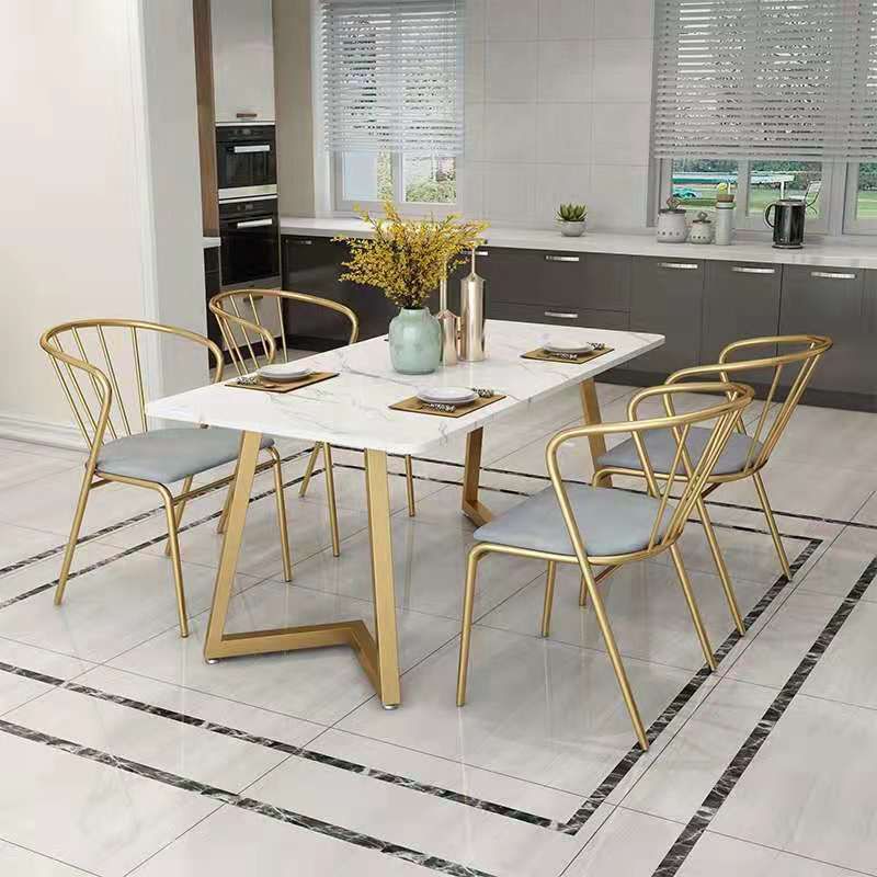 Marble Dining Site Table Traditional Luxury Rectangle Dining Table for Kitchen Home Clearhalo ' dining_table' 'Dining Tables & Seating' 'Dining Tables' 'furn' 'furn_dining_table' 'Furniture' 'furniture_dining_table' 'Kitchen & Dining Furniture' 'kitchen&dining_furn' 'kitchen' 'kitchen_dining_table' 1200x1200_28a9474c-323f-4db4-a8a6-9ceaa8a7a52c