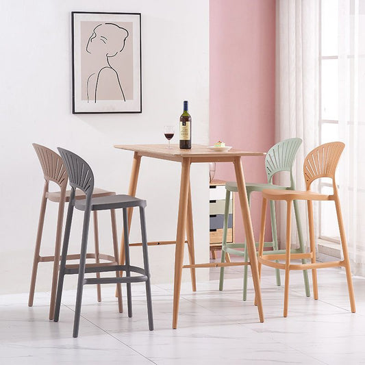 Dossier comptoir haut tabouret en plastique en plastique industriel sans arme de bar tabouret de bar