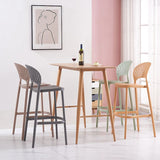 Backrest Counter High Stool Plastic Industrial Armless Cafe Bar Stool