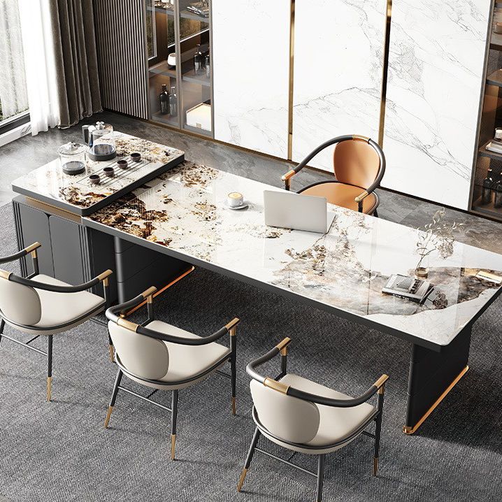 Modern Rectangle Dining Table Sintered Stone Dining Table without Cabinet for Kitchen Clearhalo ' dining_table' 'Dining Tables & Seating' 'Dining Tables' 'furn' 'furn_dining_table' 'Furniture' 'furniture_dining_table' 'Kitchen & Dining Furniture' 'kitchen&dining_furn' 'kitchen' 'kitchen_dining_table' 1200x1200_28aa5199-2122-4f37-ac02-fa0610889d88