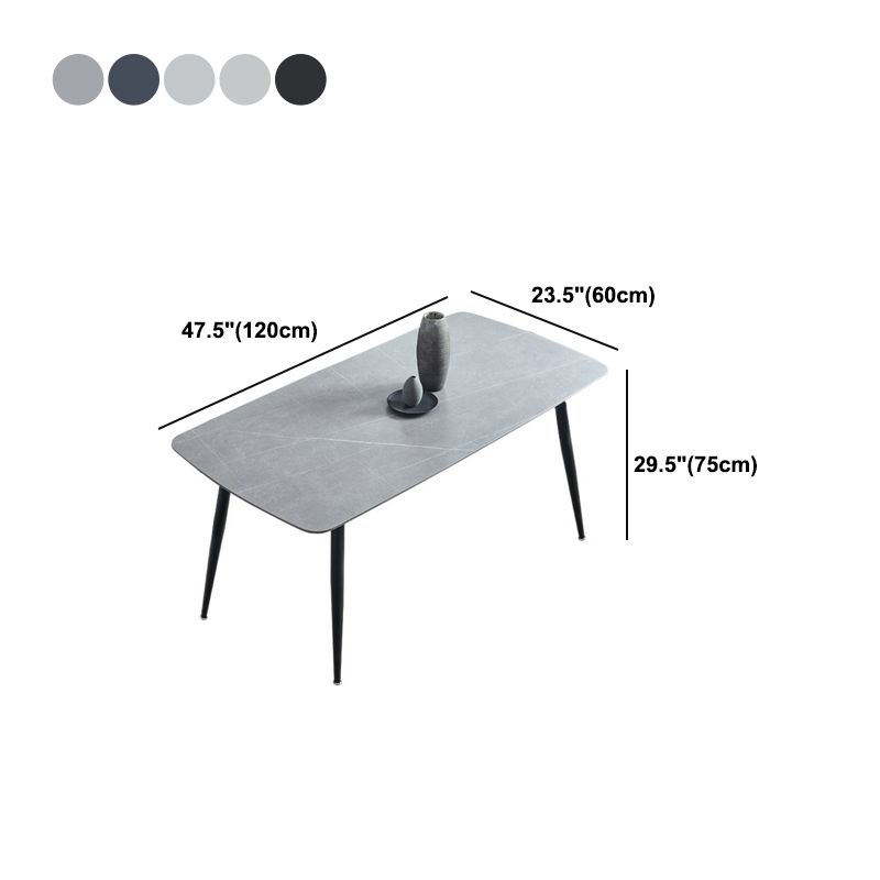 Rectangular Sintered Stone Dining Table Modern Furniture with 4 Legs in Matte Finish Clearhalo 'Dining Tables & Seating' 'Dining Tables' 'dining_table' 'furn' 'furn_dining_table' 'Furniture' 'furniture_dining_table' 'Kitchen & Dining Furniture' 'kitchen' 'kitchen_dining_table' 1200x1200_28aa6a66-accd-42e4-adb1-bf57c1008e23
