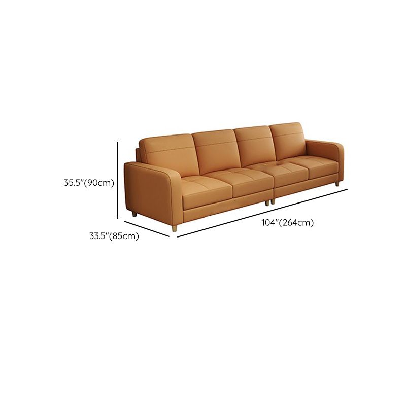 リビングルーム用のボルスター枕の座席付きモダンスタイルの革のソファ