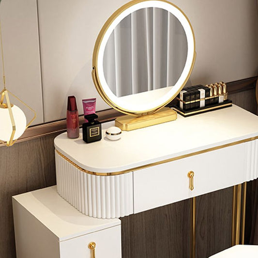 Glam Wood Make-up Vanity Bedroom Makeup Vanity Desk with Drawer