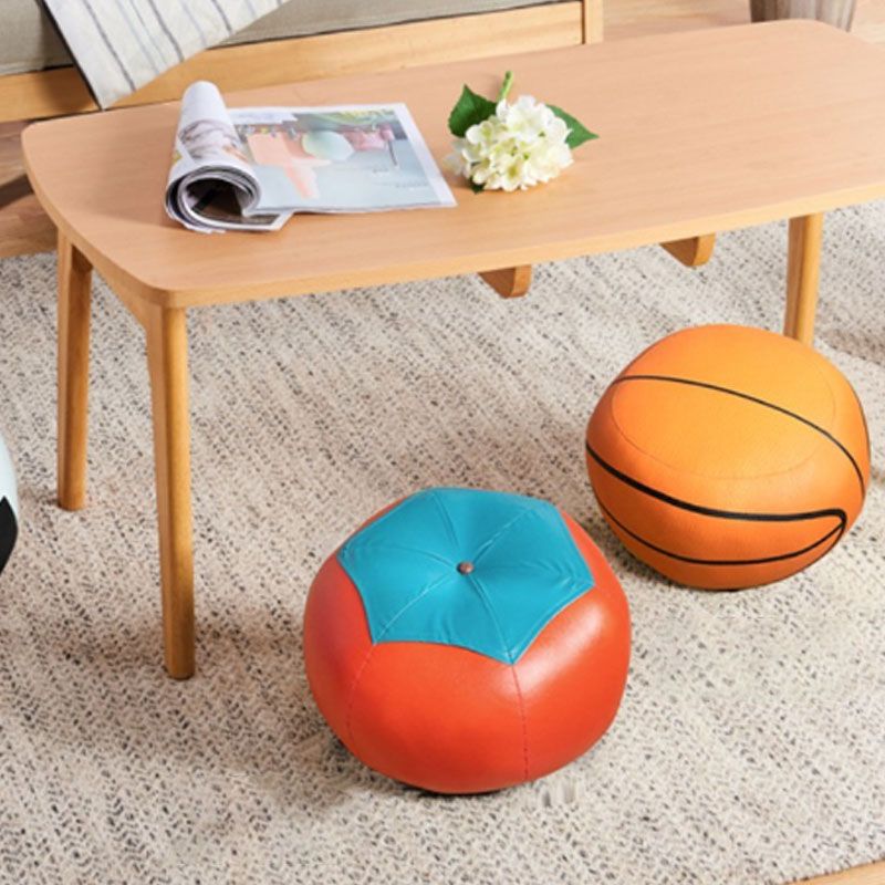 Modern Pouf Ottoman PU Leather Upholstered Geometric Print Spherical Ottoman Clearhalo 'furn' 'furn_ottomans_poufs' 'Furniture' 'Living Room Furniture' 'Ottomans & Poufs' 'ottomans_poufs' 1200x1200_28ac519c-618a-42f1-99ec-ccd4d6945ba5