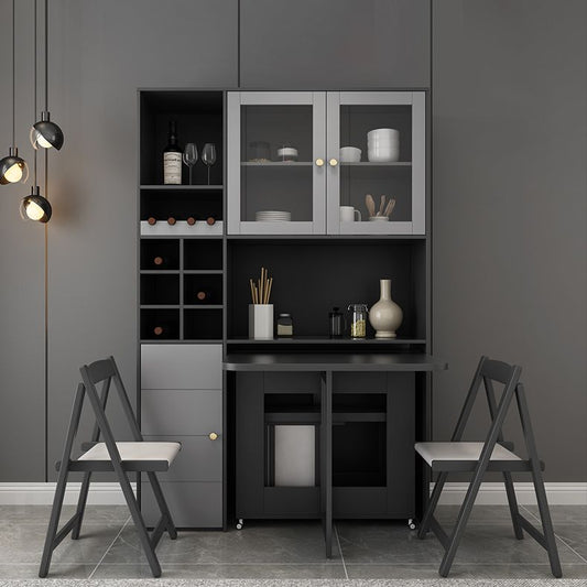 Modern Style Traditional Height Dining Set with Drop Leaf Table and Trestle Base for Home Use Clearhalo 'Dining Room Sets' 'Dining Tables & Seating' 'dining_room_set' 'furn' 'furn_dining_room_set' 'Furniture' 'furniture_dining_room_set' 'Kitchen & Dining Furniture' 'kitchen&dining_furn' 'kitchen' 1200x1200_28ac54c1-8f0e-4eab-b03a-614696a12dc7