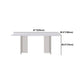 Modern Sintered Tone Top Dining Table Rectangle White with Acrylic Double Pedestal