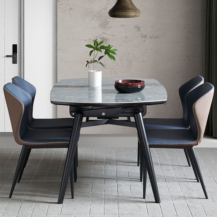 Modern Scalable Dinette Set 1/4/5/7 Pieces Round Blue Sintered Stone Top Dining Table Set Clearhalo 'Dining Room Sets' 'Dining Tables & Seating' 'dining_room_set' 'furn' 'furn_dining_room_set' 'Furniture' 'Kitchen & Dining Furniture' 1200x1200_28ad017f-ddb2-4e2e-8965-d362eb6ba3f1