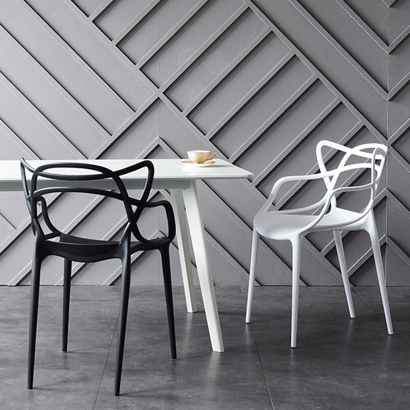 Contemporary Chairs Dining Arm Open Back Side Chairs with Plastic Legs for Kitchen Clearhalo ' kitchen&dining_furn' 'Dining Chairs' 'Dining Tables & Seating' 'dining_chair' 'furn' 'furn_dining_chair' 'Furniture' 'furniture_dining_chair' 'Kitchen & Dining Furniture' 'kitchen' 1200x1200_28ad7d1e-3685-414e-b696-db033c1f02fd
