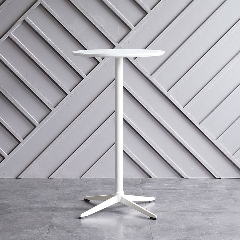 Industrial Aluminium Bar Dining Table Round Indoor Bistro Table with Engineered Wood Top Clearhalo 'Bar Furniture' 'Bar Tables' 'bar_tables' 'Furniture' 'furniture_bar_tables' 'Kitchen & Dining Furniture' 1200x1200_28ae1654-81f6-46eb-8ef1-28992c810d2d