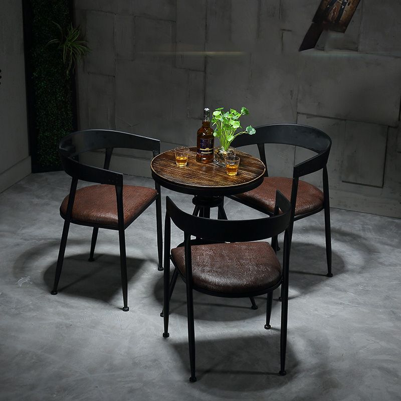 Moderne stijl ronde massief houten dinerset 1/2/3/4/5 stukken eetgelegenheid set