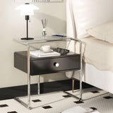 1 Regalglas Top Nachttisch zeitgenössischer Schubladen Aufbewahrungstisch, 20,5 "groß