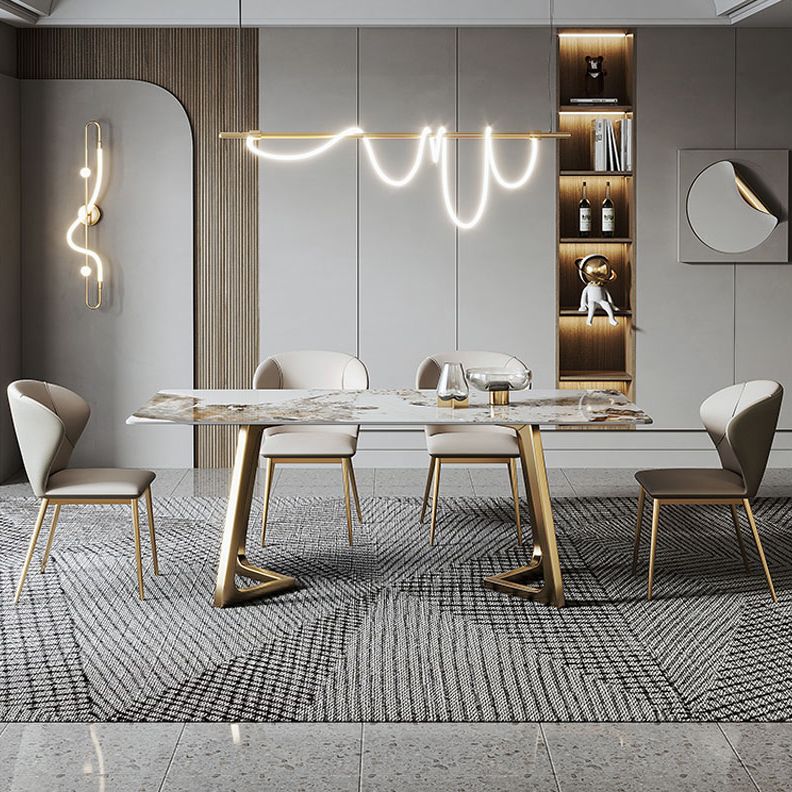 Contemporary Style 1/4/5/6/7 Pieces Furniture Sintered Stone Dining Table Set for Kitchen Clearhalo 'Dining Room Sets' 'Dining Tables & Seating' 'dining_room_set' 'furn' 'furn_dining_room_set' 'Furniture' 'furniture_dining_room_set' 'Kitchen & Dining Furniture' 'kitchen&dining_furn' 'kitchen' 1200x1200_28b1034e-1404-453a-bbeb-ad273f3e1a58