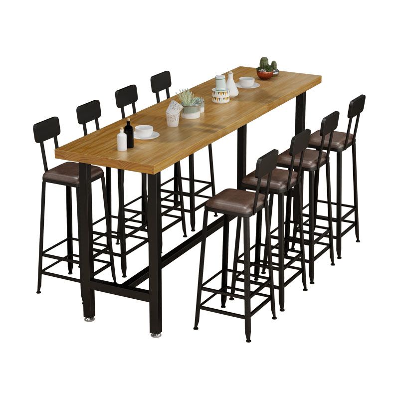 Modern Rectangle Pub Dining Set 1/2/6/7/9/11 Pieces Indoor Table and Stool Set Clearhalo 'Bar Furniture' 'furn' 'furn_home_bar_bar_sets' 'Furniture' 'Home Bars & Bar Sets' 'home_bar_bar_sets' 'Kitchen & Dining Furniture' 1200x1200_28b1f5b4-fcf0-45e6-971a-c009bea0b99c