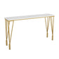Modern Pub Table with Gold Metal Legs Rectangle Marble Top Bistro Table