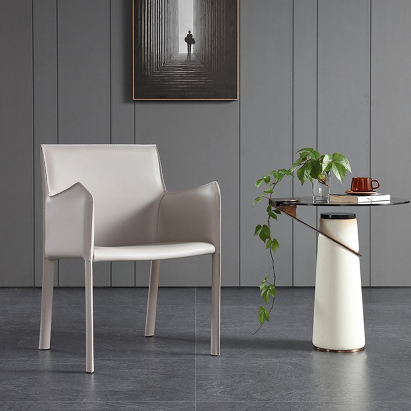 Silla de comedor tapizada moderna silla de acento de comedor de cuero falso