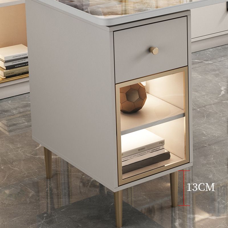 Escritorio de mármol contemporáneo para escritorio rectangular de 30 "h de 30" con 1 cajón