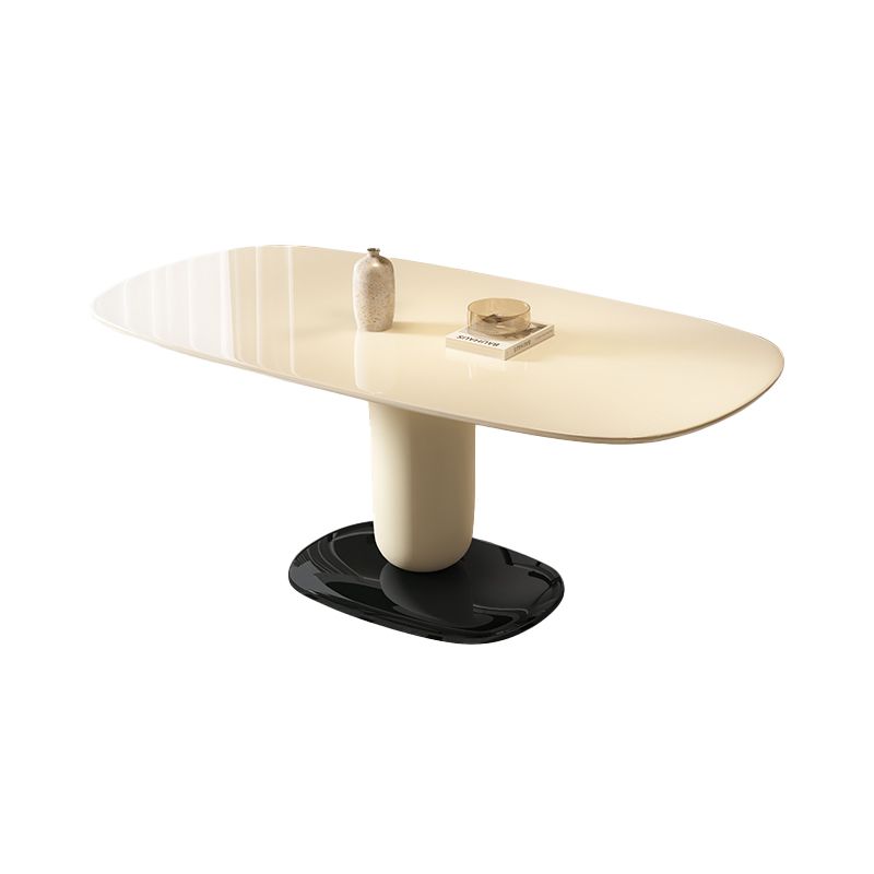 1/4/5 pièces de mobilier de salle à manger piédestal en bois ovale blanc ensemble pour la maison