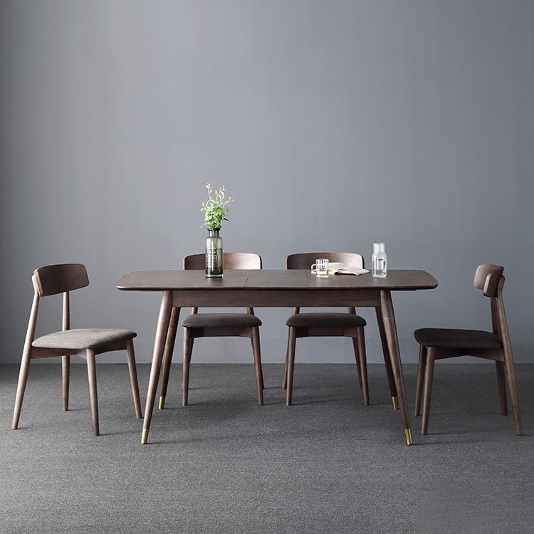 Extendable Rectangle Dining Table Modern Adjustable Oak Wood Table with 4 Legs Clearhalo ' dining_table' 'Dining Tables & Seating' 'Dining Tables' 'furn' 'furn_dining_table' 'Furniture' 'furniture_dining_table' 'Kitchen & Dining Furniture' 'kitchen&dining_furn' 'kitchen' 'kitchen_dining_table' 1200x1200_28b6d8a9-e086-4613-92dc-3505508dc7a8