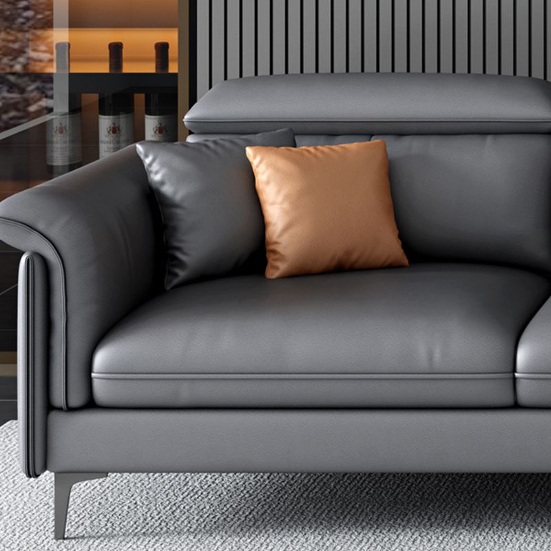 Dark Gray Modern Pillow Top Arm Sectional with Removable Cushions for Living Room Clearhalo 'furn' 'furn_sectionals' 'Furniture' 'furniture_sectionals' 'kitchen' 'kitchen_sectionals' 'Living Room Furniture' 'Sectionals' 1200x1200_28b80670-0129-4637-bf10-32fb613361ae