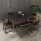 Rectangle Stone Top Dining Table Solid Wood 4 Legs Dining Table for Dining Room Clearhalo 'Dining Tables & Seating' 'Dining Tables' 'dining_table' 'furn' 'furn_dining_table' 'Furniture' 'Kitchen & Dining Furniture' 1200x1200_28b9270a-acf4-4bb2-bf1f-d9a8400e0a2b