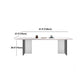 White Stone Top Dining Table Rectangle Contemporary Dining Table with Pedestal Base