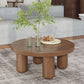 Dia 23.6"/27.6"/31.5" Wooden Cocktail Table, Scandinavian 4 Legs Round Coffee Table Clearhalo 'Coffee & Accent Tables' 'Coffee Tables' 'coffee_tables' 'furn' 'furn_coffee_tables' 'Furniture' 'Living Room Furniture' 1200x1200_28b9cc48-0d8b-425c-8153-7a79a7f30d67