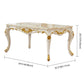 Victorian Style Marble Dining Set with Yellow Table and 4 White Legs Base for Home Use Clearhalo 'Dining Room Sets' 'Dining Tables & Seating' 'dining_room_set' 'furn' 'furn_dining_room_set' 'Furniture' 'furniture_dining_room_set' 'Kitchen & Dining Furniture' 'kitchen&dining_furn' 'kitchen' 1200x1200_28ba57ee-d335-4474-b39b-b60fe4f350f6